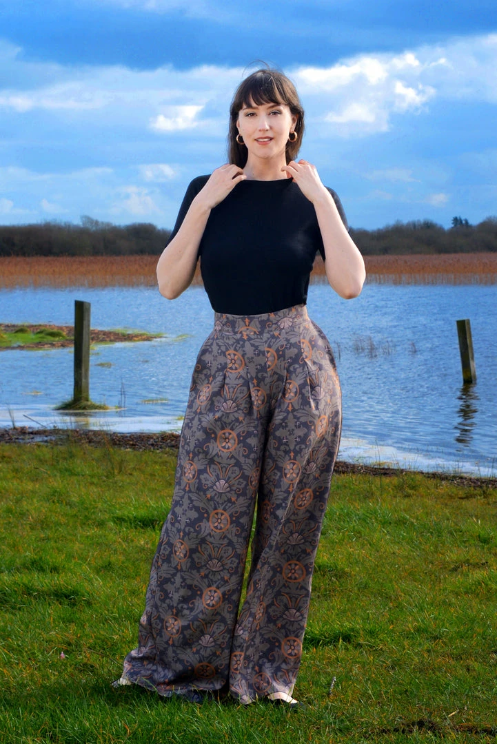LBHM Dietrich Vintage Wide Leg Palazzo Pants In Royal Woods 32" Inseam | Laura Byrnes & Hope Johnstun What's New, Pussycat? 6 LBHM Dietrich Vintage Wide Leg Palazzo Pants In Royal Woods 32" Inseam | Laura Byrnes & Hope Johnstun What's New, Pussycat?