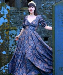 LBHM Molly Maxi Gown In Royal Woods Crepe | Laura Byrnes & Hope Johnstun
