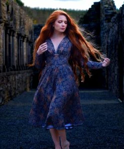 LBHM All In Stock Size XS Luna 40s Swing Dress In Royal Woods Crepe | Laura Byrnes & Hope Johnstun 11 LBHM All In Stock Size XS Luna 40s Swing Dress In Royal Woods Crepe | Laura Byrnes & Hope Johnstun