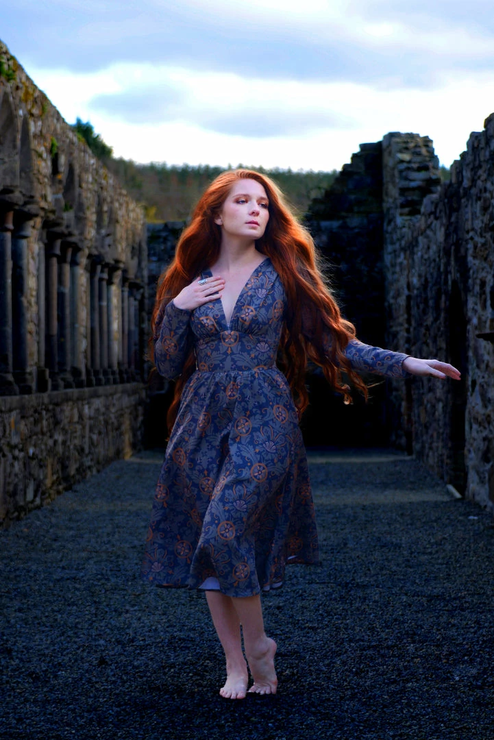 LBHM All In Stock Size XS Luna 40s Swing Dress In Royal Woods Crepe | Laura Byrnes & Hope Johnstun 8 LBHM All In Stock Size XS Luna 40s Swing Dress In Royal Woods Crepe | Laura Byrnes & Hope Johnstun