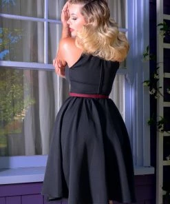 Harley Swing Dress In Black Twill | Pinup Couture What's New, Pussycat?