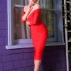 Laura Byrnes Design Laura Byrnes California Monica Wiggle Dress In Red