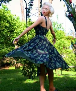 LBHM What's New, Pussycat? Linda Dress In Black Garden Of Eden Snake Print | Laura Byrnes & Hope Johnstun