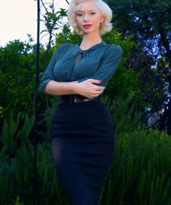 Malia Top In Dark Green ITY | Laura Byrnes Design