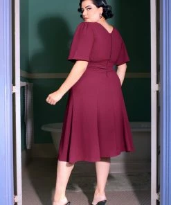 Viva Dress In Oxblood Crepe | Laura Byrnes Designs