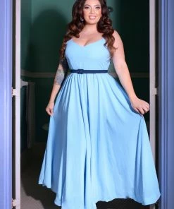 Pinup Couture What's New, Pussycat? Amalie Ballerina Daytime Maxi Gown In Light Blue Crepe | Laura Byrnes 15 Pinup Couture What's New, Pussycat? Amalie Ballerina Daytime Maxi Gown In Light Blue Crepe | Laura Byrnes