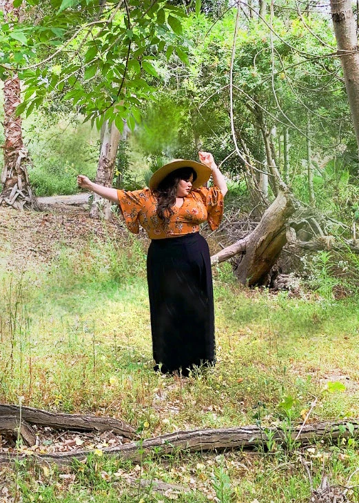 Viva Blouse In Mustard Floral Stretch Crepe | Laura Byrnes Design What's New, Pussycat? 7 Viva Blouse In Mustard Floral Stretch Crepe | Laura Byrnes Design What's New, Pussycat?