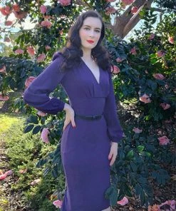Laura Byrnes Design Final Sale - Rachel Dress In Purple Stretch Crepe By Traci Lords 13 Laura Byrnes Design Final Sale - Rachel Dress In Purple Stretch Crepe By Traci Lords