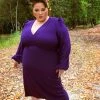 Laura Byrnes Design Final Sale - Rachel Dress In Purple Stretch Crepe By Traci Lords