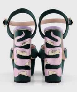 Anaconda Heels In Green Velvet | Butrich What's New, Pussycat?