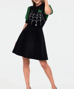 Final Sale - Charlotte Corduroy Overall Dress In Black | Voodoo Vixen Shop All In-Stock Items By Size