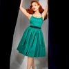 Final Sale - Jenny Vintage Swing Dress In Emerald Green | Pinup Couture