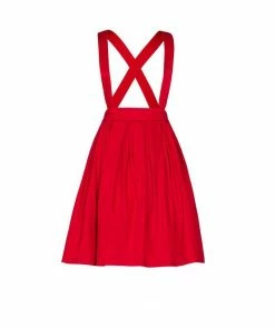 Pinupgirlclothing.com Shop All In-Stock Items By Size Final Sale - Joanne Jumper Skirt In Red | Magically Made