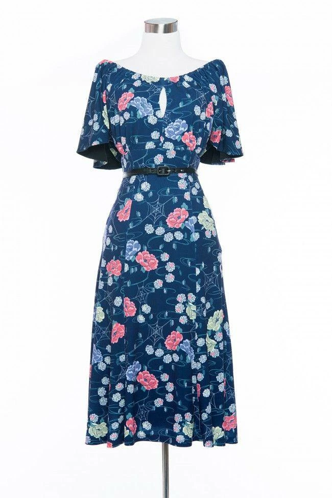 Final Sale - Pinup Couture Butterfly Dress In Floral Spiderweb 5 Final Sale - Pinup Couture Butterfly Dress In Floral Spiderweb