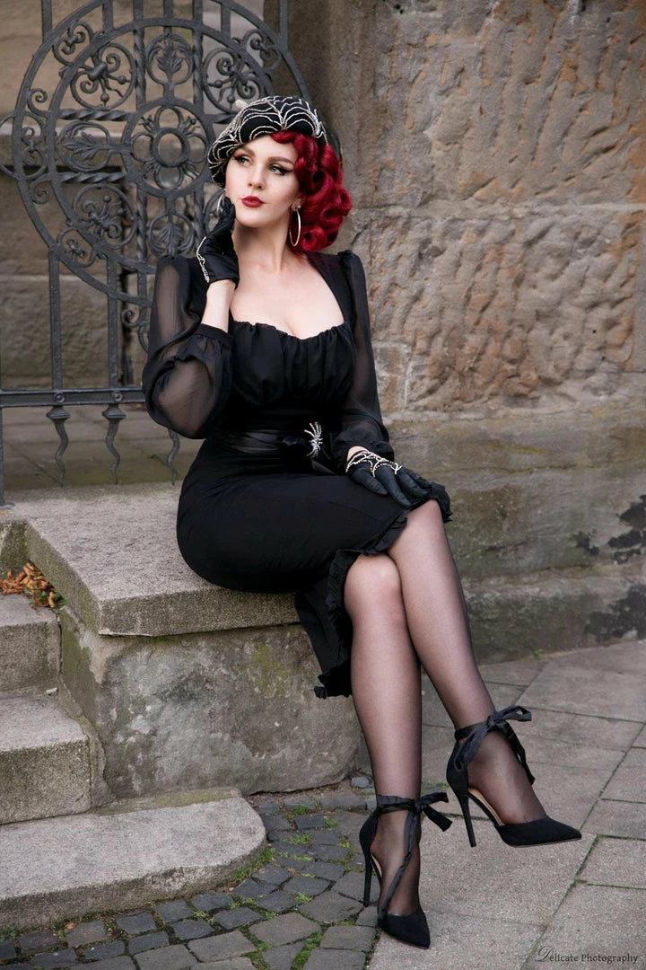 Final Sale - Aziza Vintage Inspired Wiggle Dress In Black Ponte De Roma | Pinup Couture Shop All In-Stock Items By Size 5 Final Sale - Aziza Vintage Inspired Wiggle Dress In Black Ponte De Roma | Pinup Couture Shop All In-Stock Items By Size