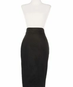 Vintage High Waist Pencil Skirt In Solid Black | Laura Byrnes Design What's New, Pussycat?