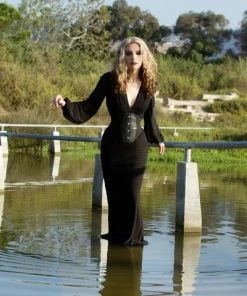 Laura Byrnes Design Marquise Faux Leather & Elastic Corset Cinch Belt