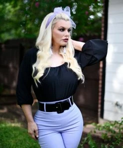 LB Sylvie Long Sleeve Flowy Peasant Top In Solid Black | Laura Byrnes