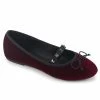 Pleaser Demitri Ballet Flats In Burgundy Velvet What's New, Pussycat?