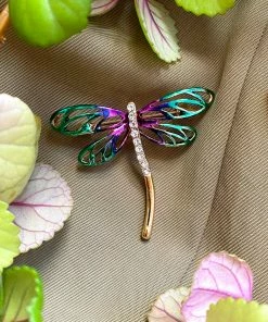 Alibaba Ombre Rhinestone Vintage Inspired Dragonfly Brooch
