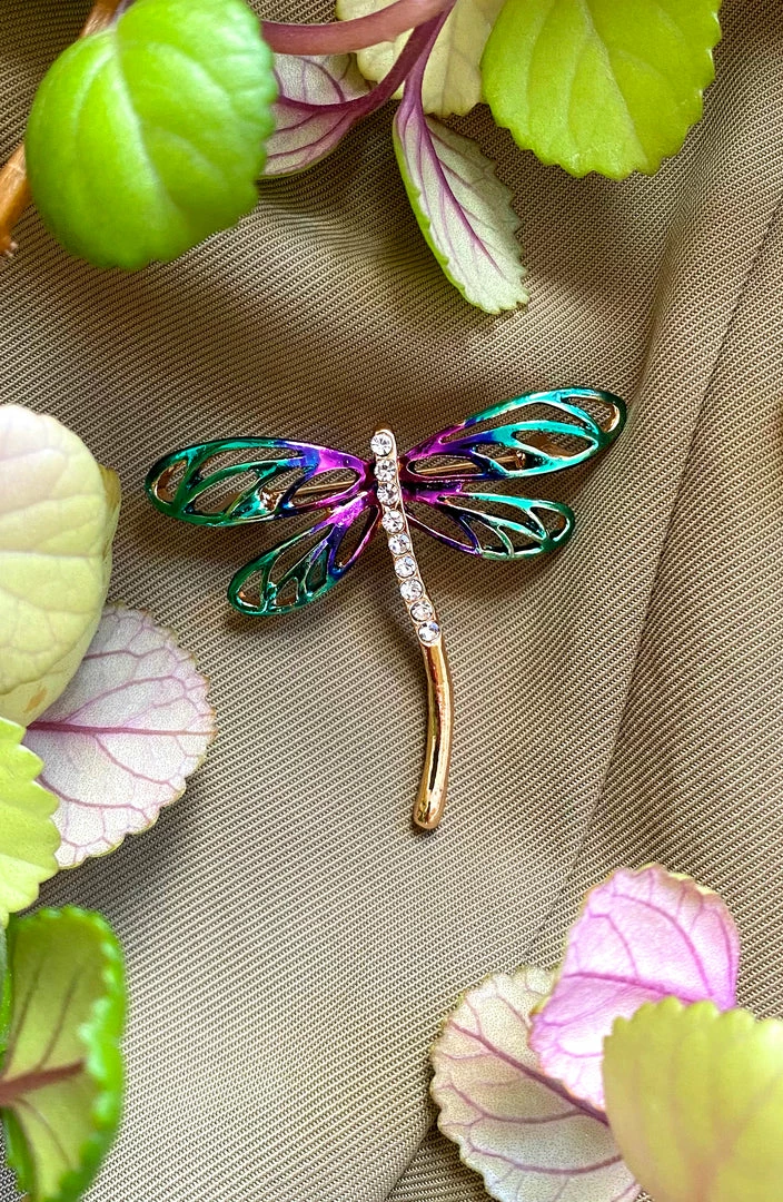 Alibaba Ombre Rhinestone Vintage Inspired Dragonfly Brooch 3 Alibaba Ombre Rhinestone Vintage Inspired Dragonfly Brooch
