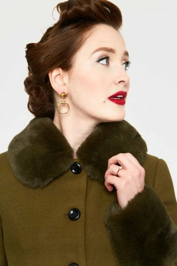 Shop All In-Stock Items By Size Final Sale - Erin Coat With Removable Trim In Olive | Voodoo Vixen 4 Shop All In-Stock Items By Size Final Sale - Erin Coat With Removable Trim In Olive | Voodoo Vixen