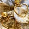 Qingdao Singsun Crafts Co - Alibaba Wrecking Ball Heart Hoop Earrings In Gold