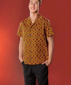 Unisex Button Down Shirt In Hotel Hexagon Sateen | Laura Byrnes Design What's New, Pussycat?