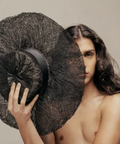 What's New, Pussycat? Hand Crafted Black Cabecinegro Wide Brimmed Sun Hat | Margarita Diaz Del Castillo