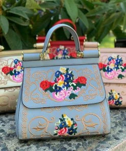 Chaiuzhou Dai Versailles Embroidered Bag In Light Blue