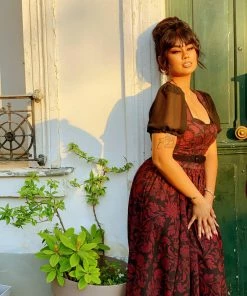 LBHM Final Sale - Amara Swing Dress In Red On Black Capri Floral | Laura Byrnes & Hope Johnstun Shop All In-Stock Items By Size