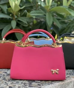 Xinxiang Dixini E-Commerce Co., Ltd. Cupid's Bow 50s Style Purse In Hot Pink Faux Leather What's New, Pussycat?