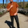 Unisex Button Down Shirt In Hotel Hexagon Sateen | Laura Byrnes Design What's New, Pussycat?
