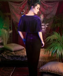 Laura Byrnes Design Shop All In-Stock Items By Size OYS Final Sale - Laura Byrnes California Gilda Cape In Purple Velvet