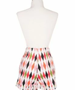 Pinup Couture Final Sale - Laura Byrnes High Waisted Shorts In 1950's Harlequin Print
