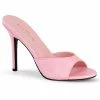 Pleaser The Hot Girl Peep Toe Mule In Pink Faux Leather What's New, Pussycat?