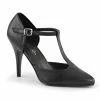 Pleaser Vanity T-Strap D'Orsay Pump In Black Vegan Leather What's New, Pussycat?
