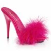 Pleaser Man Eater Mules In Fuchsia