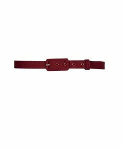 Couture For Every Body Shop All In-Stock Items By Size 3/4 Inch Grommet Belt In Wine Sateen