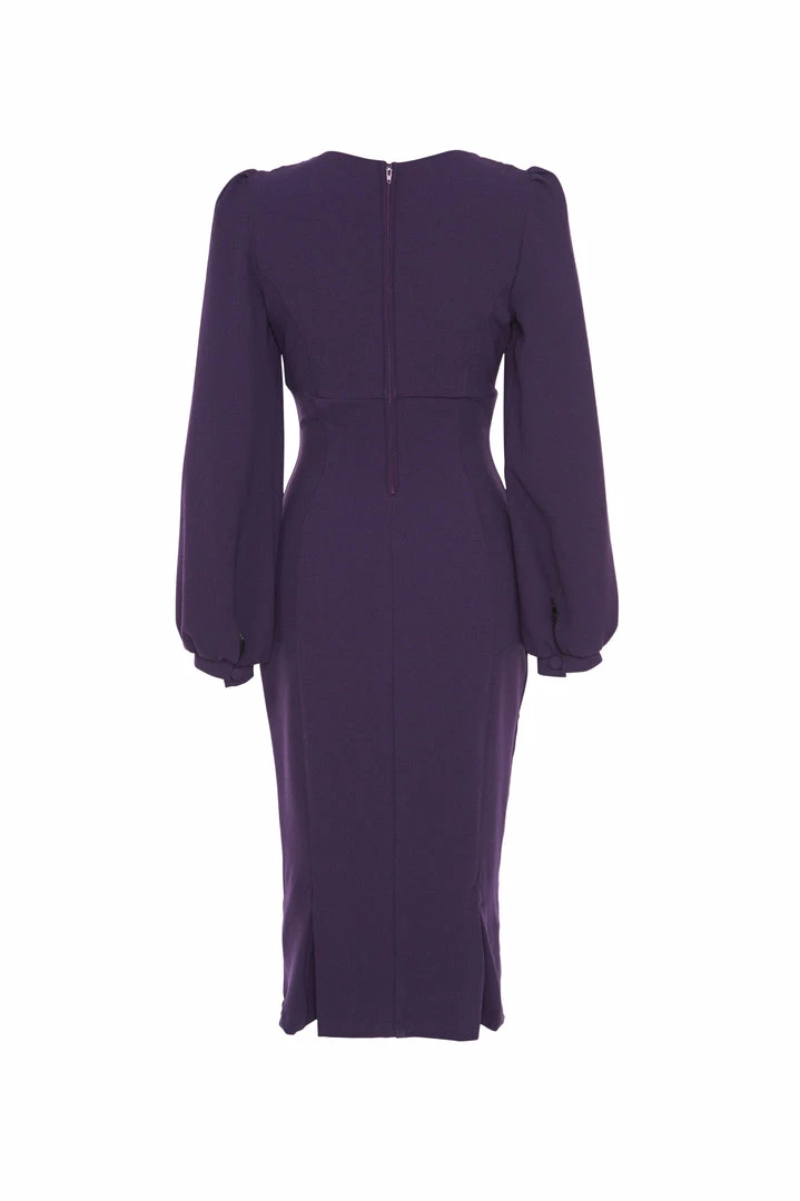 Laura Byrnes Design Final Sale - Rachel Dress In Purple Stretch Crepe By Traci Lords 11 Laura Byrnes Design Final Sale - Rachel Dress In Purple Stretch Crepe By Traci Lords