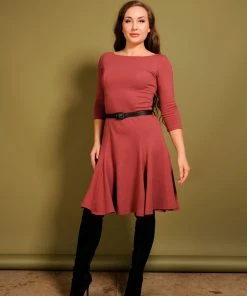 Original Design Sabrina Swing Dress In Marsala | Laura Byrnes Design