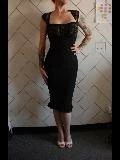Pinupgirlclothing.com OYS S Wiggle Dress In Black Satin - L29 Shop All In-Stock Items By Size