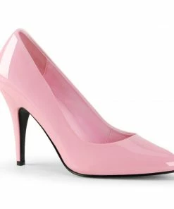 Pleaser Milkshake Pump In Pink Vegan Patent Leather