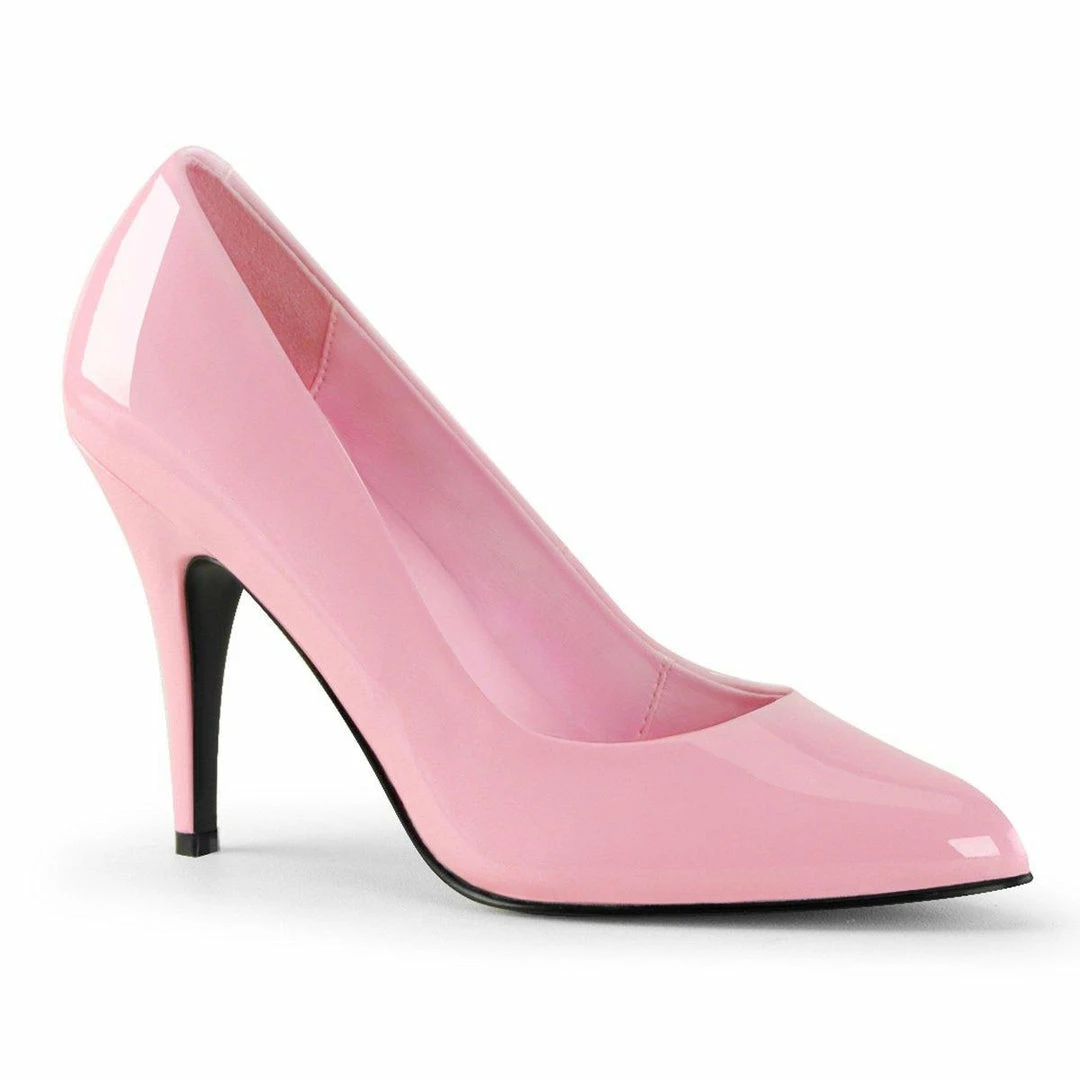 Pleaser Milkshake Pump In Pink Vegan Patent Leather 3 Pleaser Milkshake Pump In Pink Vegan Patent Leather