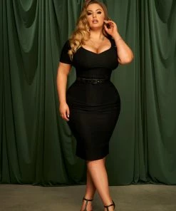 What's New, Pussycat? The Priscilla 60s Wiggle Dress In Black | Pinup Couture 36 What's New, Pussycat? The Priscilla 60s Wiggle Dress In Black | Pinup Couture