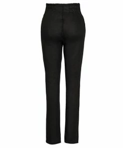 Laura Byrnes Design Vintage High Waisted Tapered Long Trousers In Black Stretch Twill | Laura Byrnes Shop All In-Stock Items By Size