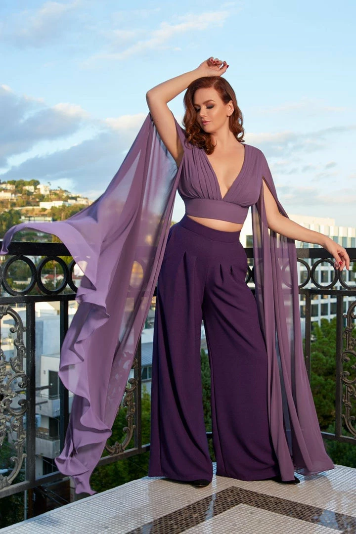 Rubber Ducky COMING SOON - Gothic Glamour Crop Top In Grape Purple With Floor Length Sheer Cape Sleeves Shop All In-Stock Items By Size 5 Rubber Ducky COMING SOON - Gothic Glamour Crop Top In Grape Purple With Floor Length Sheer Cape Sleeves Shop All In-Stock Items By Size