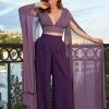 Rubber Ducky COMING SOON - Gothic Glamour Crop Top In Grape Purple With Floor Length Sheer Cape Sleeves Shop All In-Stock Items By Size