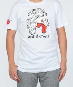 Traci Lords For Couture For Every Body Shop All In-Stock Items By Size Final Sale - Mens Beat It Creep T-shirt In White By Traci Lords