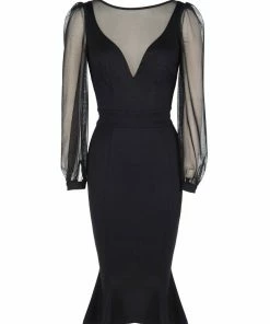 Final Sale - Mila Dress In Black Ponte De Roma | Laura Byrnes Design Shop All In-Stock Items By Size